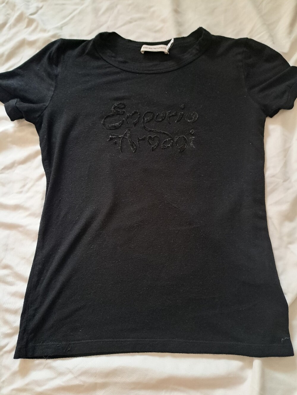 Emporio Armani Black Short Sleeve Logo Tee